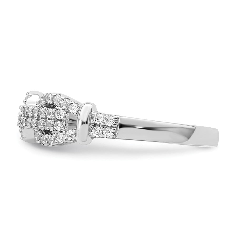 Sterling Silver Rhodium Plated Cz Ring