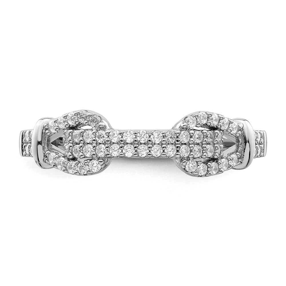 Sterling Silver Rhodium Plated Cz Ring