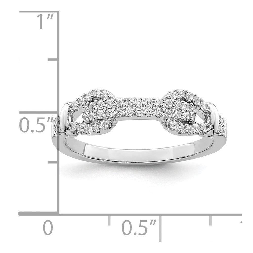 Sterling Silver Rhodium Plated Cz Ring