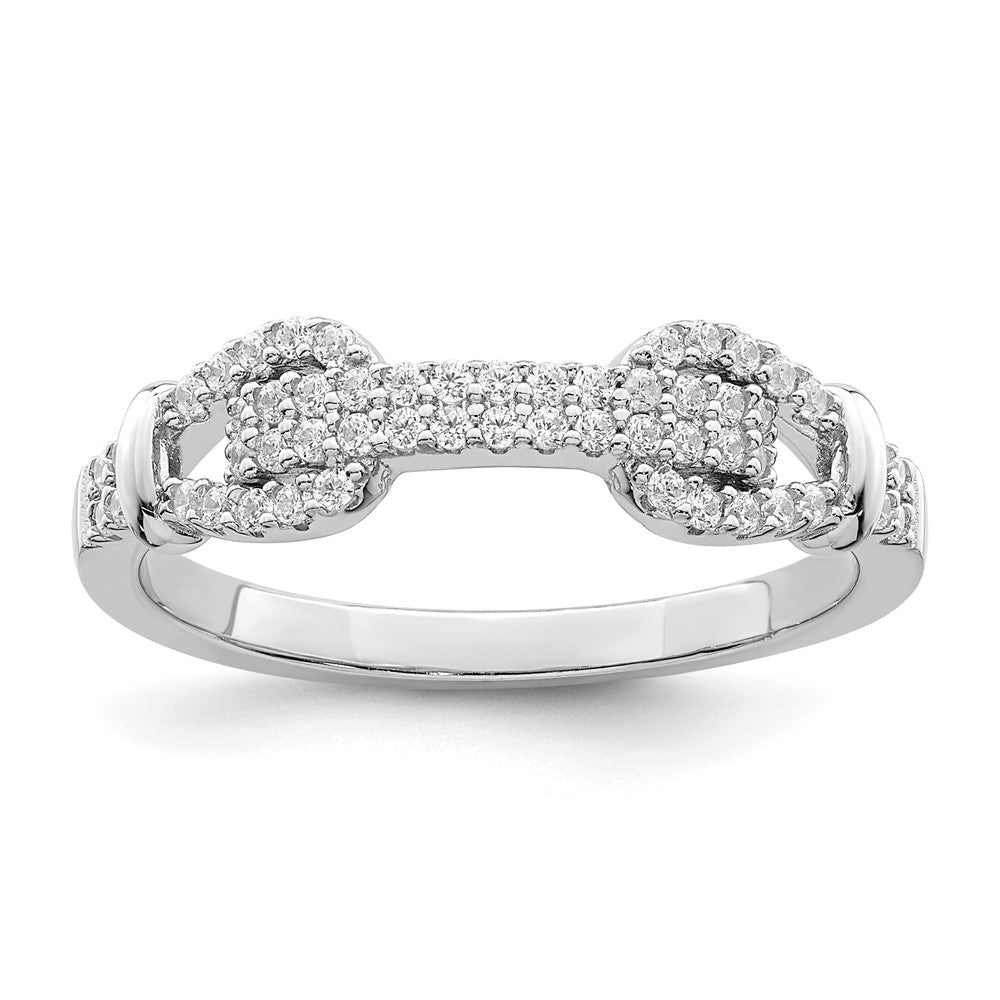 Sterling Silver Rhodium Plated Cz Ring