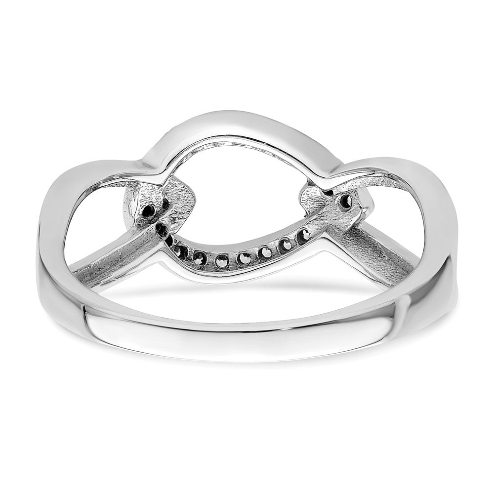 Sterling Silver Rhodium Plated Polished Teardrop Cz Ring