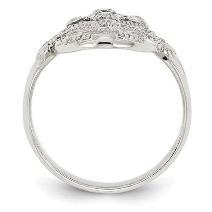 Sterling Silver Polished Fancy Cz Ring