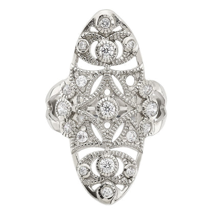 Sterling Silver Polished Fancy Cz Ring