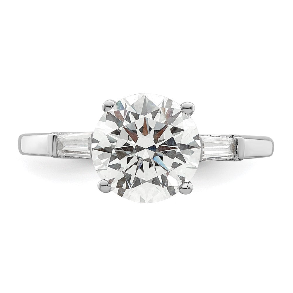 Sterling Silver Rhodium Plated Cz Two Piece Wedding Set Rings