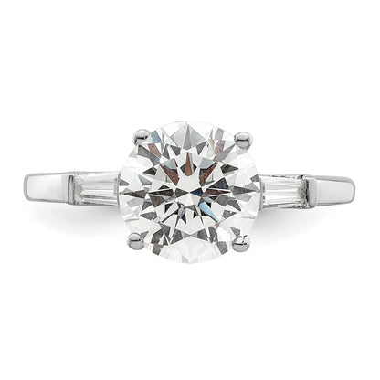 Sterling Silver Rhodium Plated Cz Two Piece Wedding Set Rings