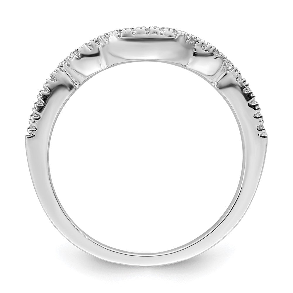 Sterling Silver Rhodium Plated 2 Piece Cz Bridal Ring Set