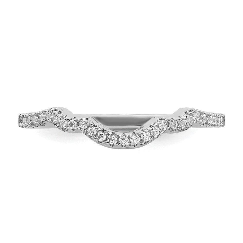 Sterling Silver Rhodium Plated 2 Piece Cz Bridal Ring Set