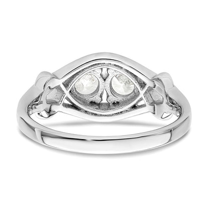 Sterling Silver Rhodium Plated Cz Ring