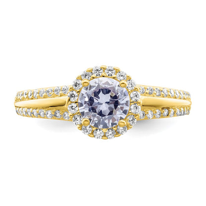 Sterling Silver Gold Tone Purple Cz Ring