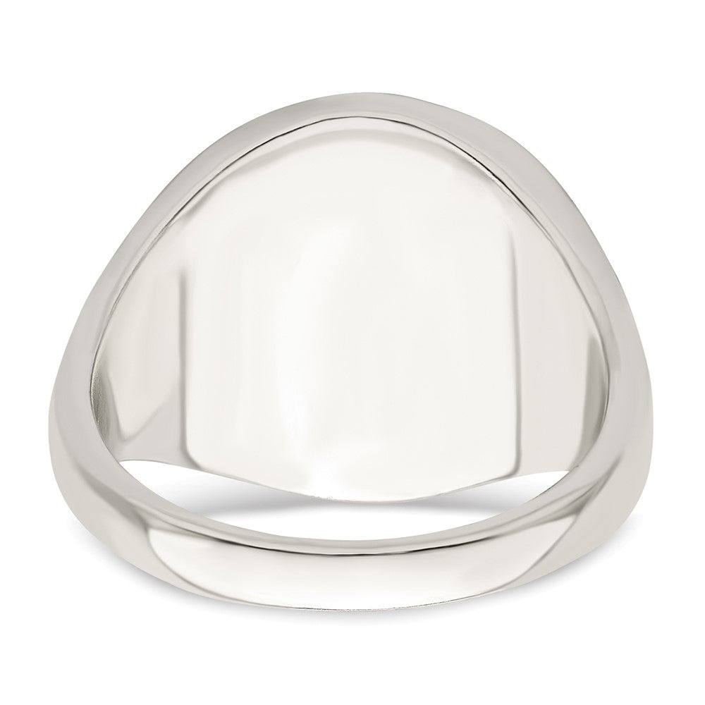 Sterling Silver Rhodium Plated Enameled Cross Ring