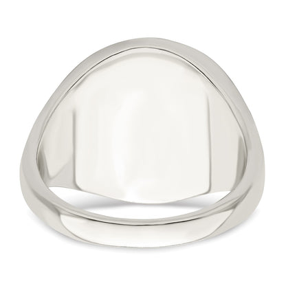 Sterling Silver Rhodium Plated Enameled Cross Ring