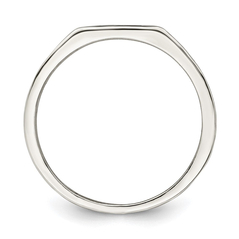 Sterling Silver Rhodium Plated Enameled Cross Ring