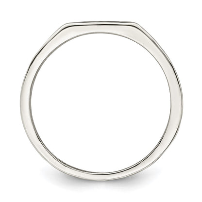 Sterling Silver Rhodium Plated Enameled Cross Ring