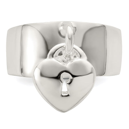 Sterling Silver Dangle Lock Ring