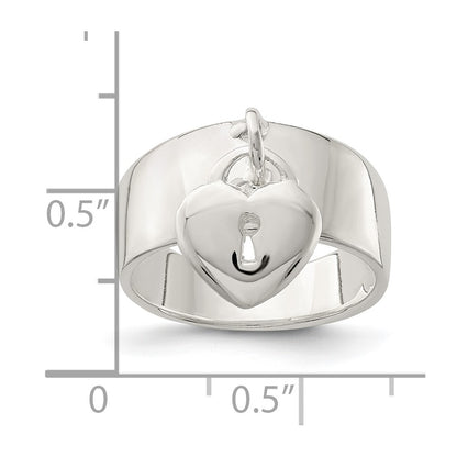 Sterling Silver Dangle Lock Ring