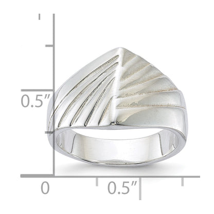 Sterling Silver Fancy Ribbed Ring (Size 8 Only)