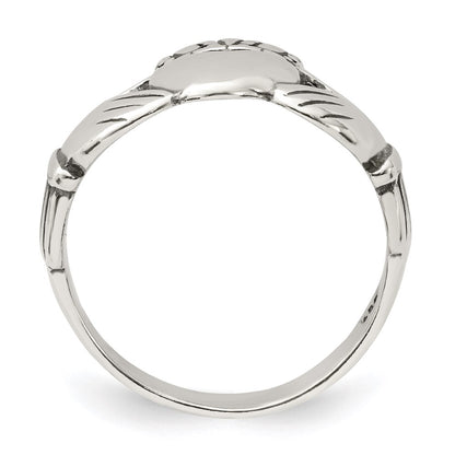 Sterling Silver Antiqued Claddagh Ring
