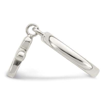 Sterling Silver Solid Cross Dangle Ring