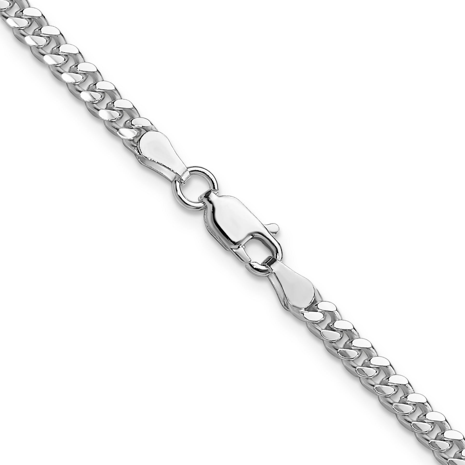 24 Inch Sterling Silver 3.25mm Domed Curb Chain Necklace