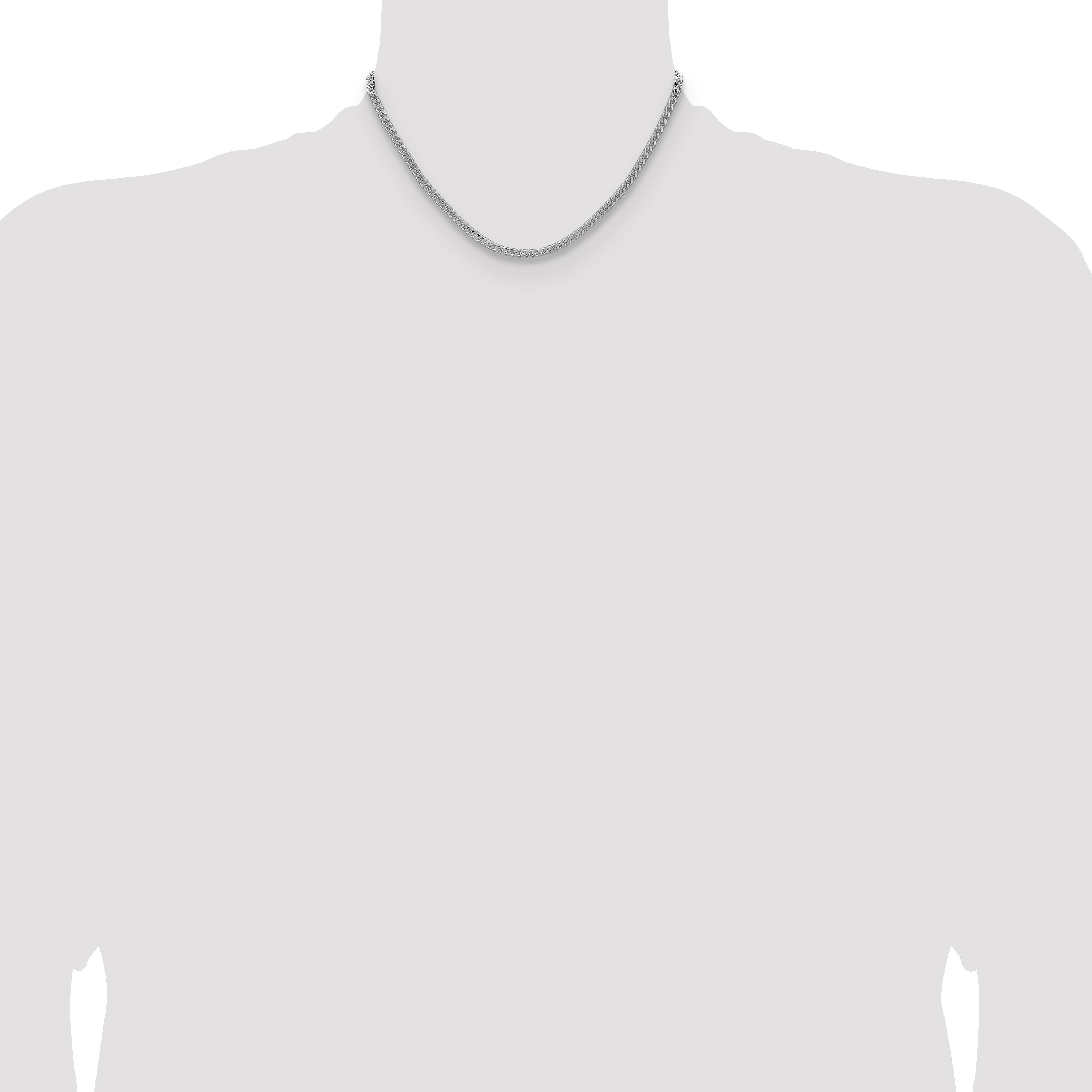 16 Inch Sterling Silver 3.25mm Domed Curb Chain Necklace