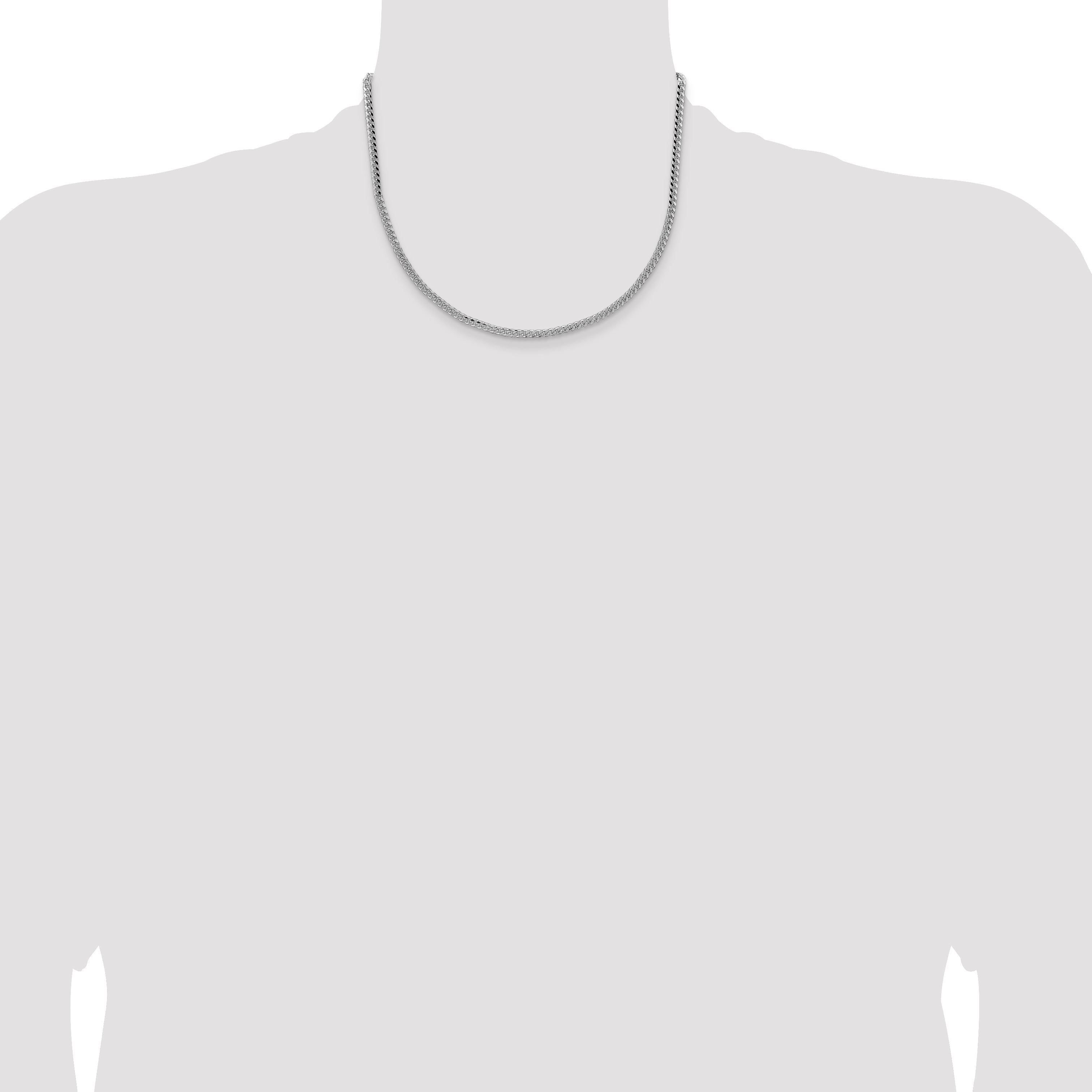 18 Inch Sterling Silver 3.25mm Domed Curb Chain Necklace