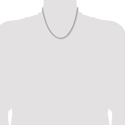 18 Inch Sterling Silver 4mm Domed W/ Side D/C Curb Chain Necklace