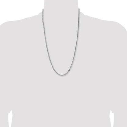 26 Inch Sterling Silver 4mm Domed W/ Side D/C Curb Chain Necklace