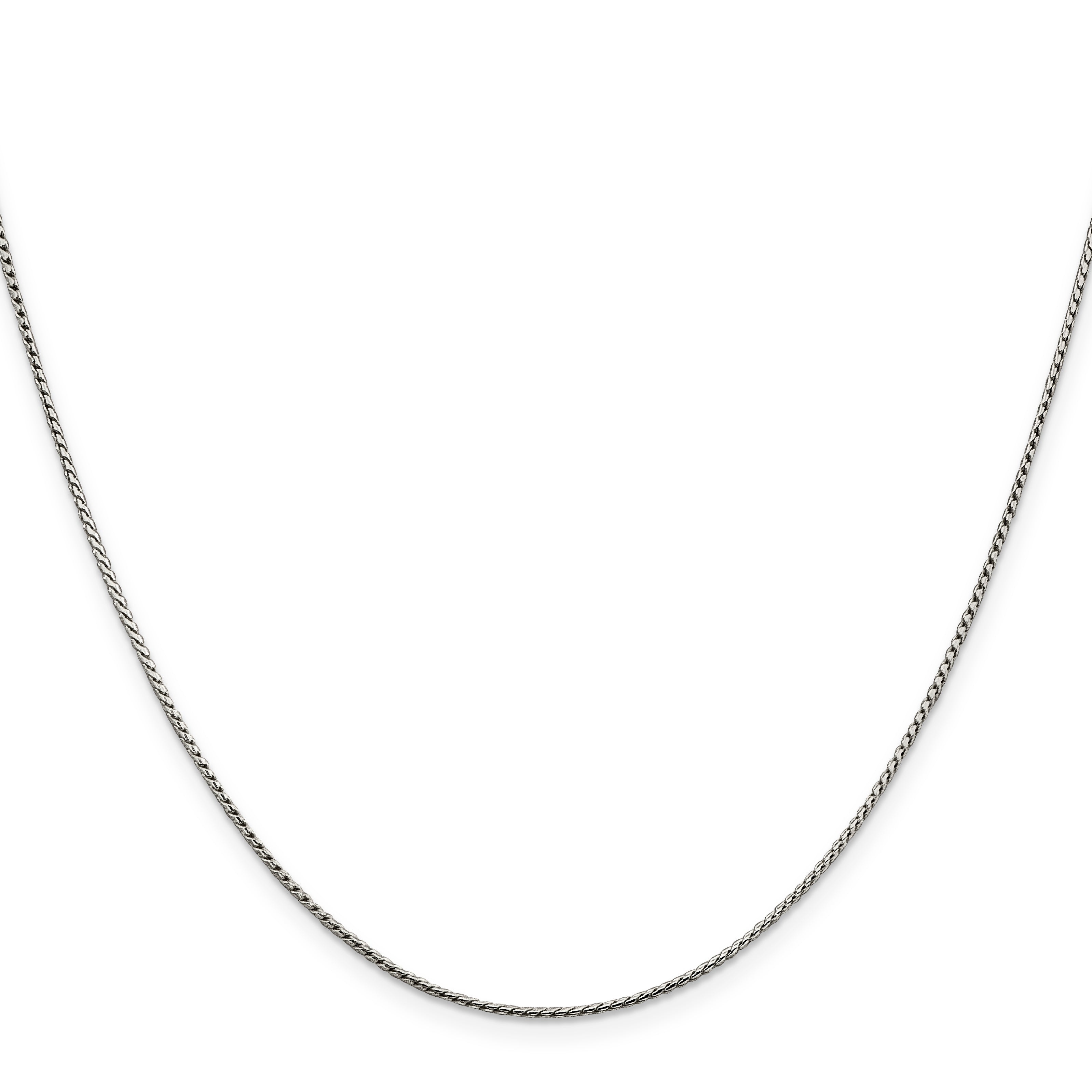 24 Inch Sterling Silver 1mm Round Franco Chain Necklace