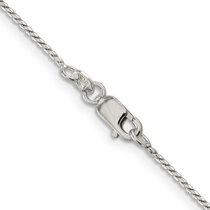 22 Inch Sterling Silver 1mm Round Franco Chain Necklace