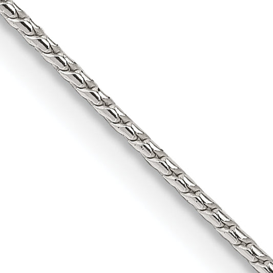 18 Inch Sterling Silver 1mm Round Franco Chain Necklace