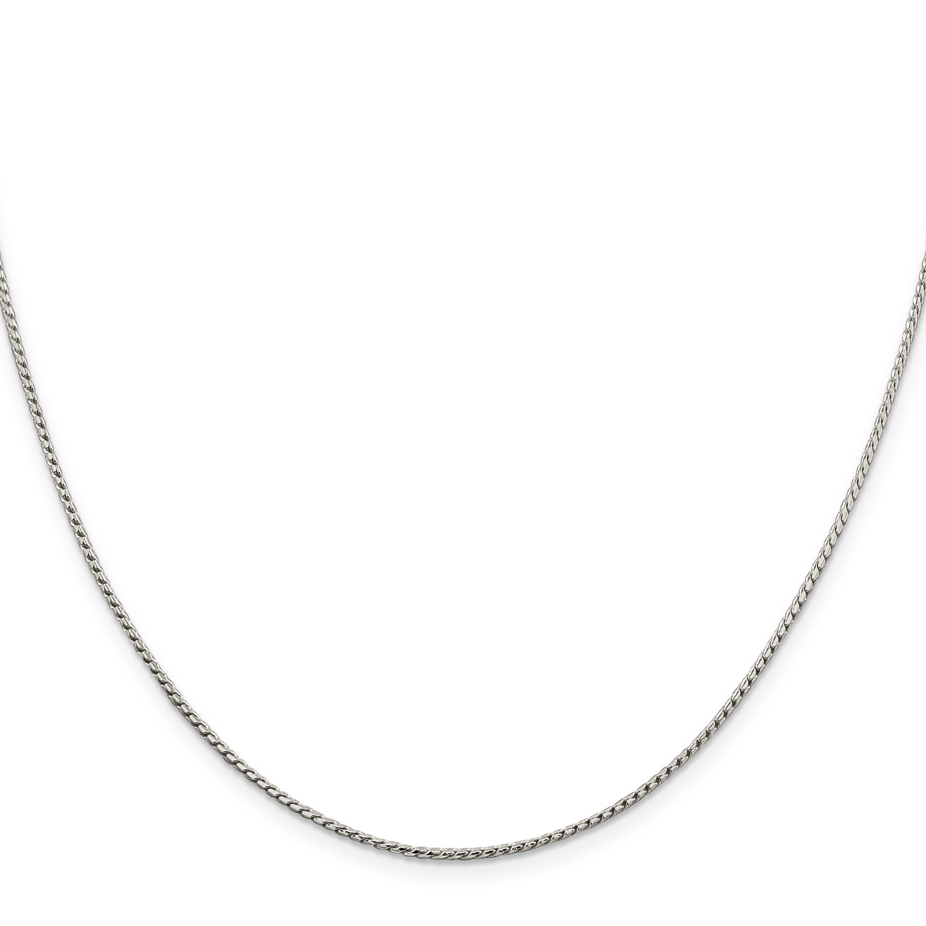 20 Inch Sterling Silver 1.25mm Round Franco Chain Necklace