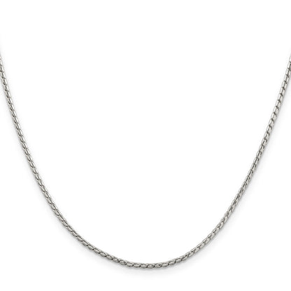 22 Inch Sterling Silver 1.75mm Round Franco Chain Necklace