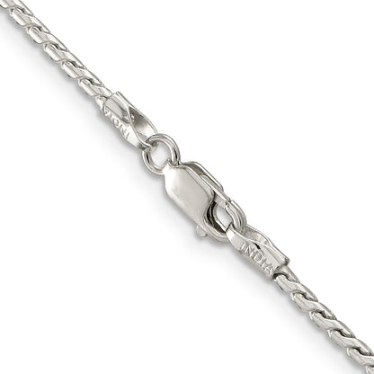 24 Inch Sterling Silver 1.75mm Round Franco Chain Necklace