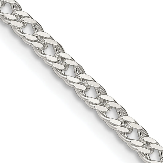24 Inch Sterling Silver 3.3mm Rambo Chain Necklace
