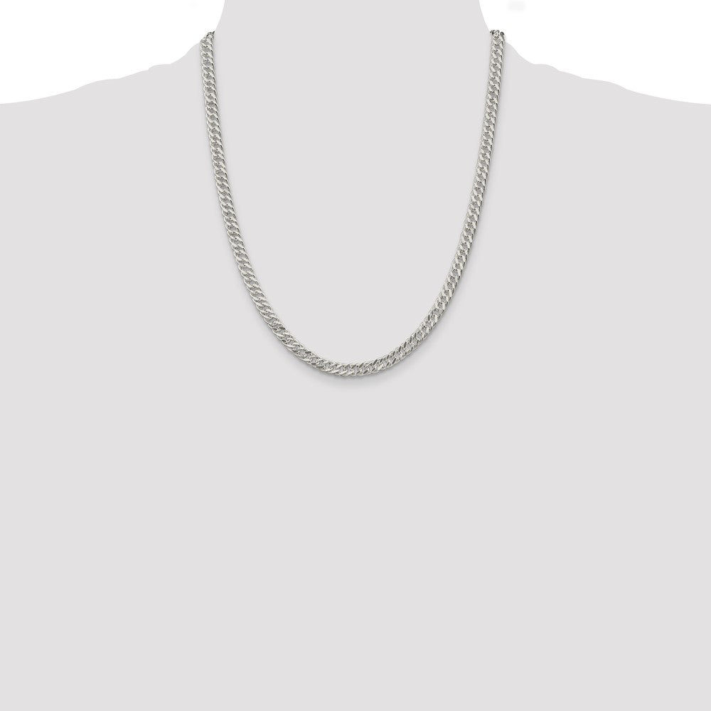 22 Inch Sterling Silver 5.5mm Rambo Chain Necklace