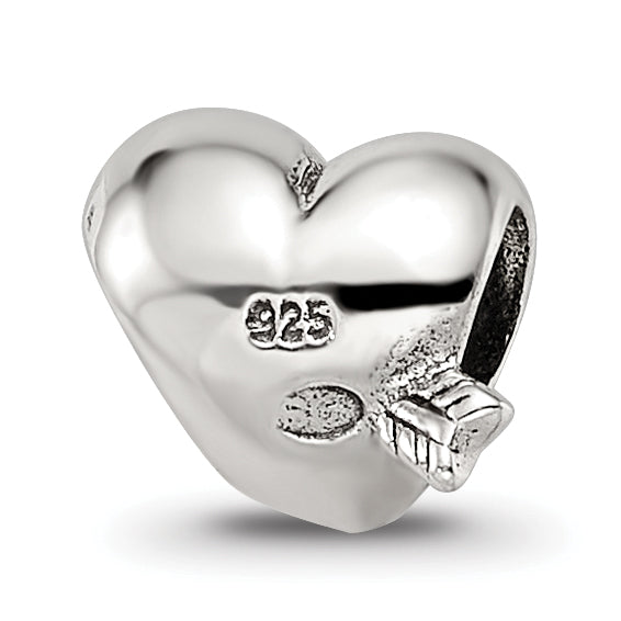 Sterling Silver Reflections Kids Heart With Arrow Bead
