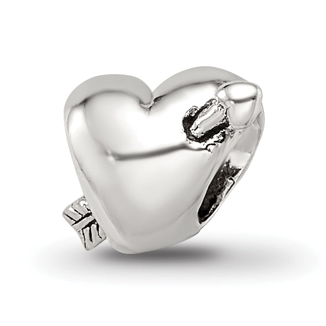Sterling Silver Reflections Kids Heart With Arrow Bead
