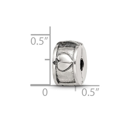 Sterling Silver Reflections Hinged Heart Clip Bead