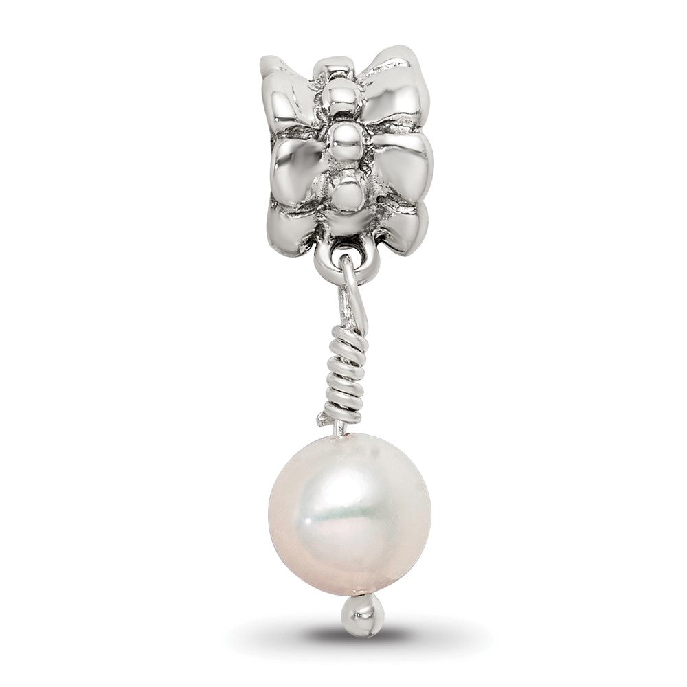 Sterling Silver Reflections Pink Fw Cultured Pearl Dangle Bead
