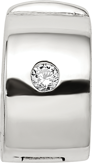 Sterling Silver Reflections Hinged Cz Clip Bead
