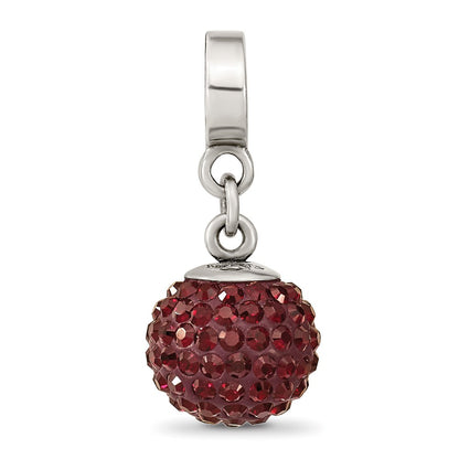 Sterling Silver Reflections Jan Preciosa Crystal Ball Dangle Bead