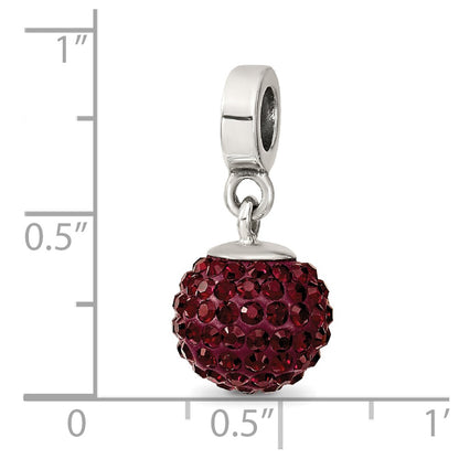 Sterling Silver Reflections Jan Preciosa Crystal Ball Dangle Bead