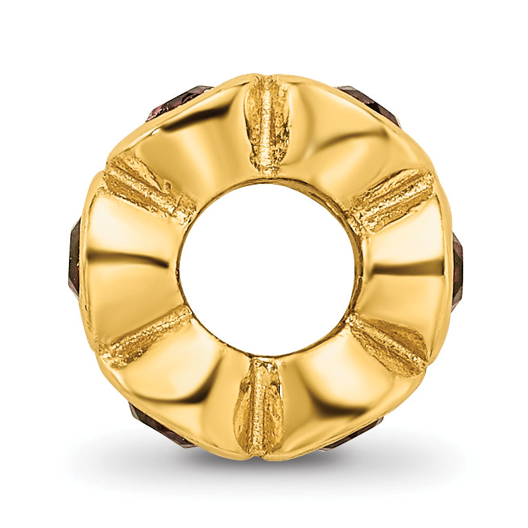 Ss/Gold Plated Sterling Silver Gold-Plated Reflections June Red Preciosa Crystal Bead