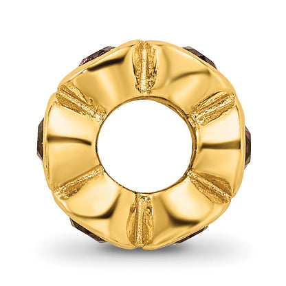 Ss/Gold Plated Sterling Silver Gold-Plated Reflections June Red Preciosa Crystal Bead