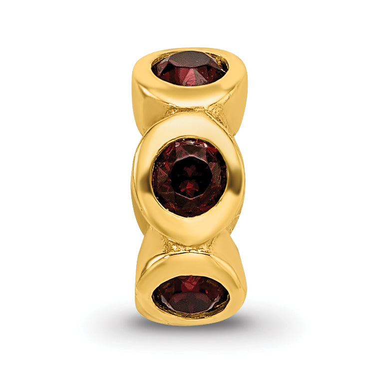Ss/Gold Plated Sterling Silver Gold-Plated Reflections June Red Preciosa Crystal Bead