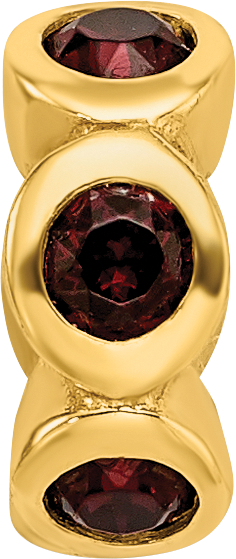 Ss/Gold Plated Sterling Silver Gold-Plated Reflections June Red Preciosa Crystal Bead