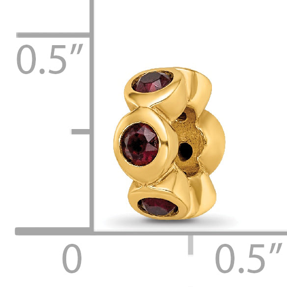 Ss/Gold Plated Sterling Silver Gold-Plated Reflections June Red Preciosa Crystal Bead