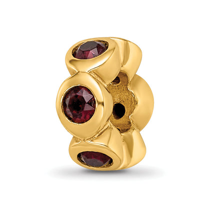 Ss/Gold Plated Sterling Silver Gold-Plated Reflections June Red Preciosa Crystal Bead