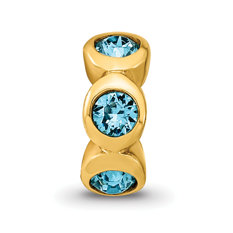 Ss/Gold Plated Sterling Silver Gold-Plated Reflections Dec Blue Preciosa Crystal Bead