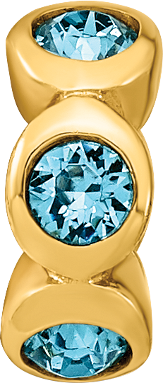 Ss/Gold Plated Sterling Silver Gold-Plated Reflections Dec Blue Preciosa Crystal Bead